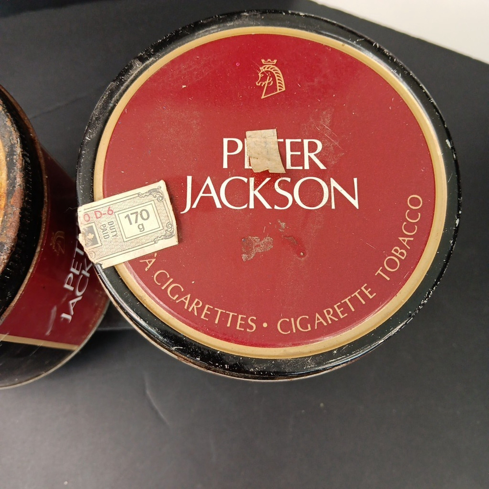 Rare Peter Jackson Tobacco Containers Canada Bilingual Fair Condition 2pcs - Picture 6 of 12